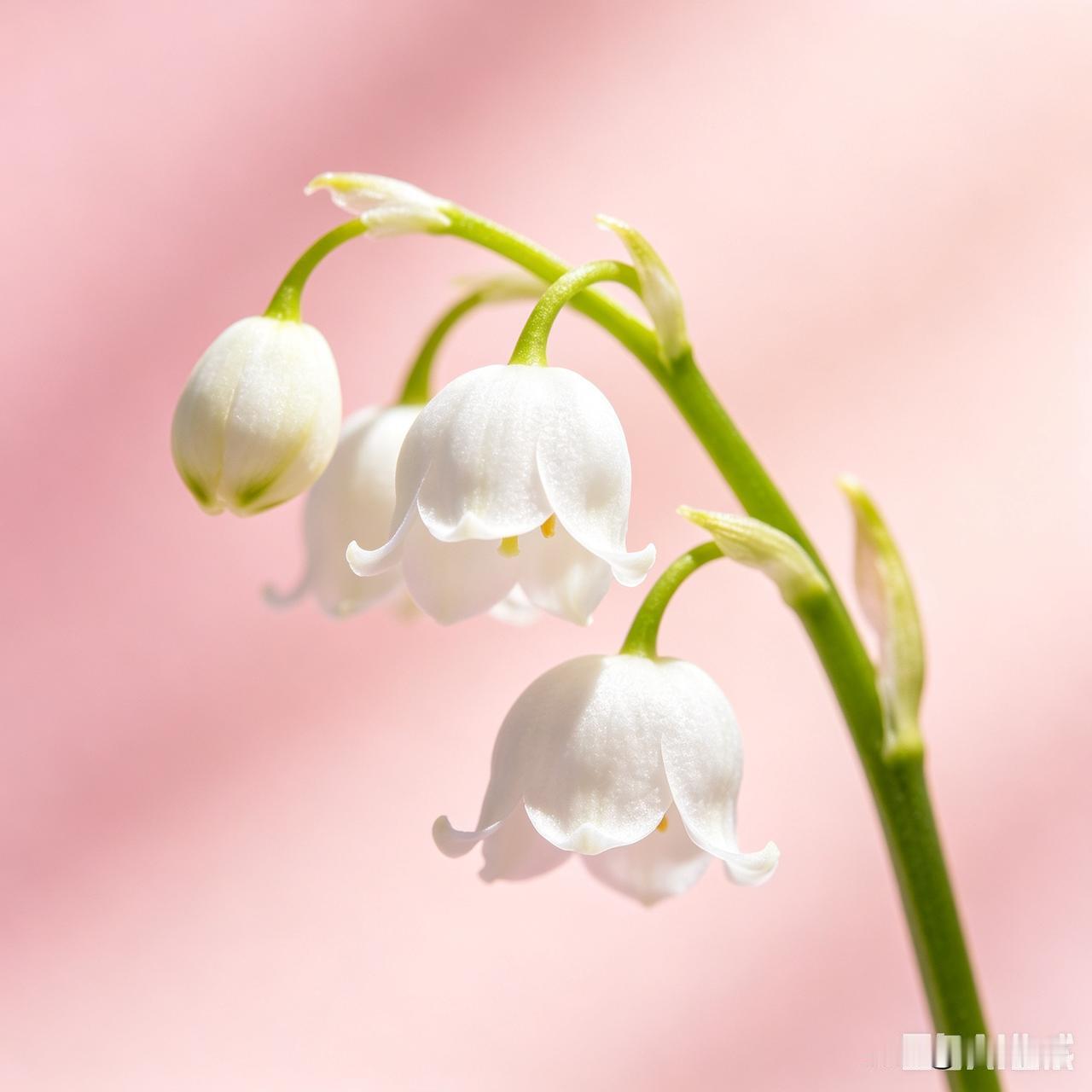 七绝//铃兰花
不学红杏出墙来，
羞涩低垂映雪白。
花影铃声初夏日，
清香满径醉