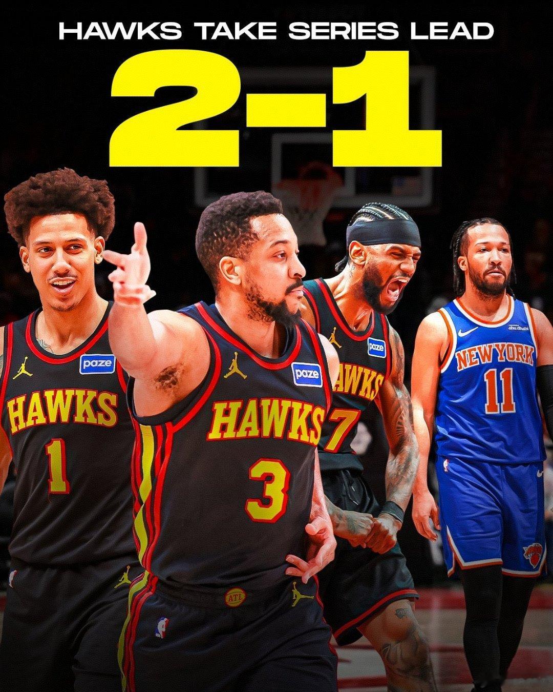 麦科勒姆又一次准绝杀！老鹰再一次一分险胜尼克斯，2-1 领先 杰伦·约翰逊24 