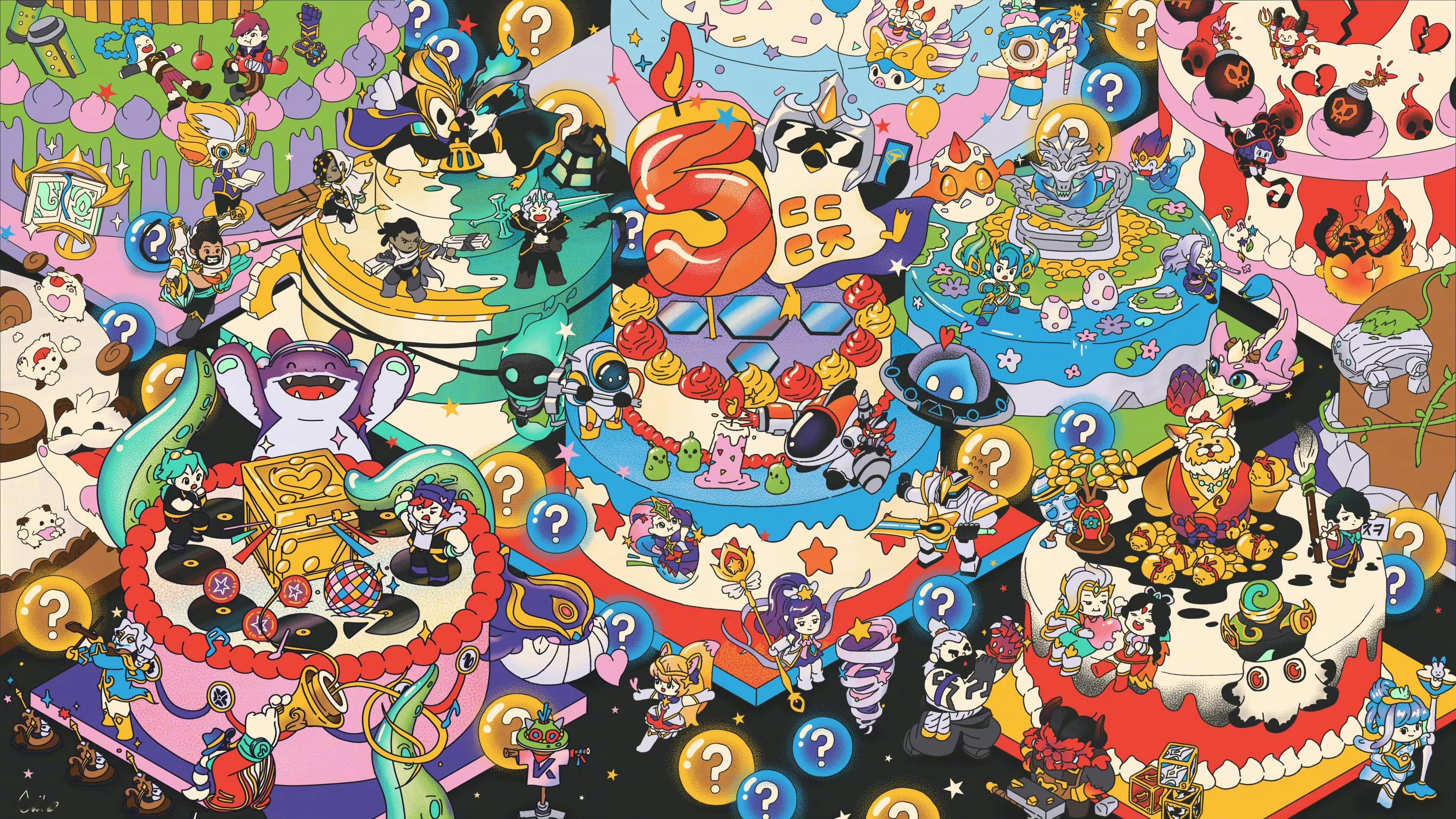 云顶之弈5周年宣传图（cr:Suiko_）#英雄联盟# ​​​