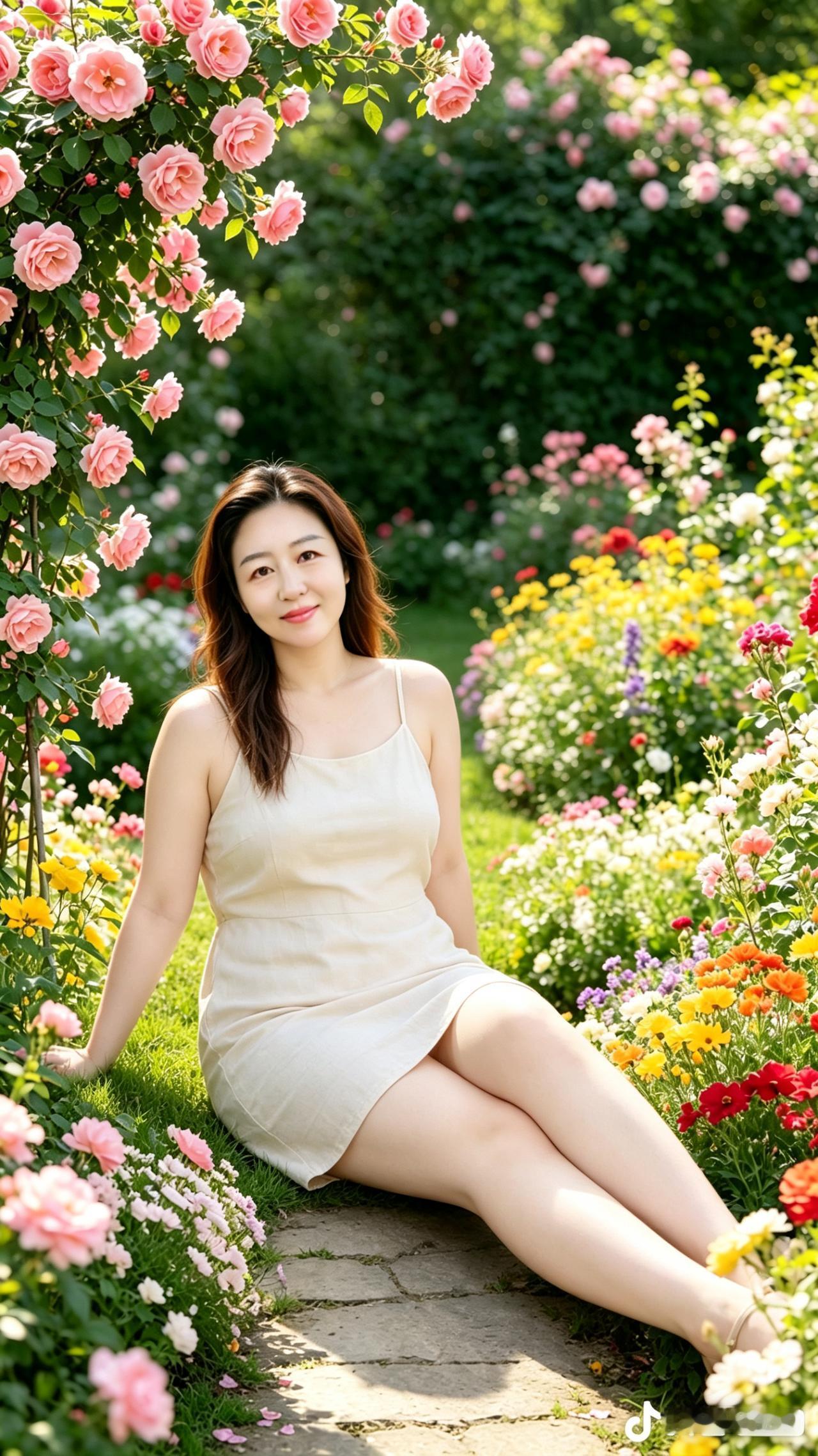 在花海中，感受自然的美好与宁静。你认为那种姿势最美留言: