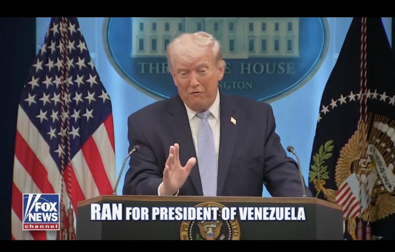 特朗普开玩笑说，他在美国任期结束后，可能会竞选委内瑞拉总统：

“我的民调支持率