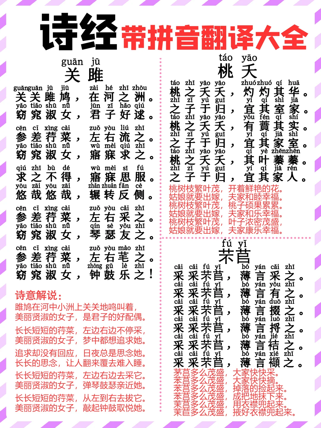 《诗经》带拼音翻译大全
