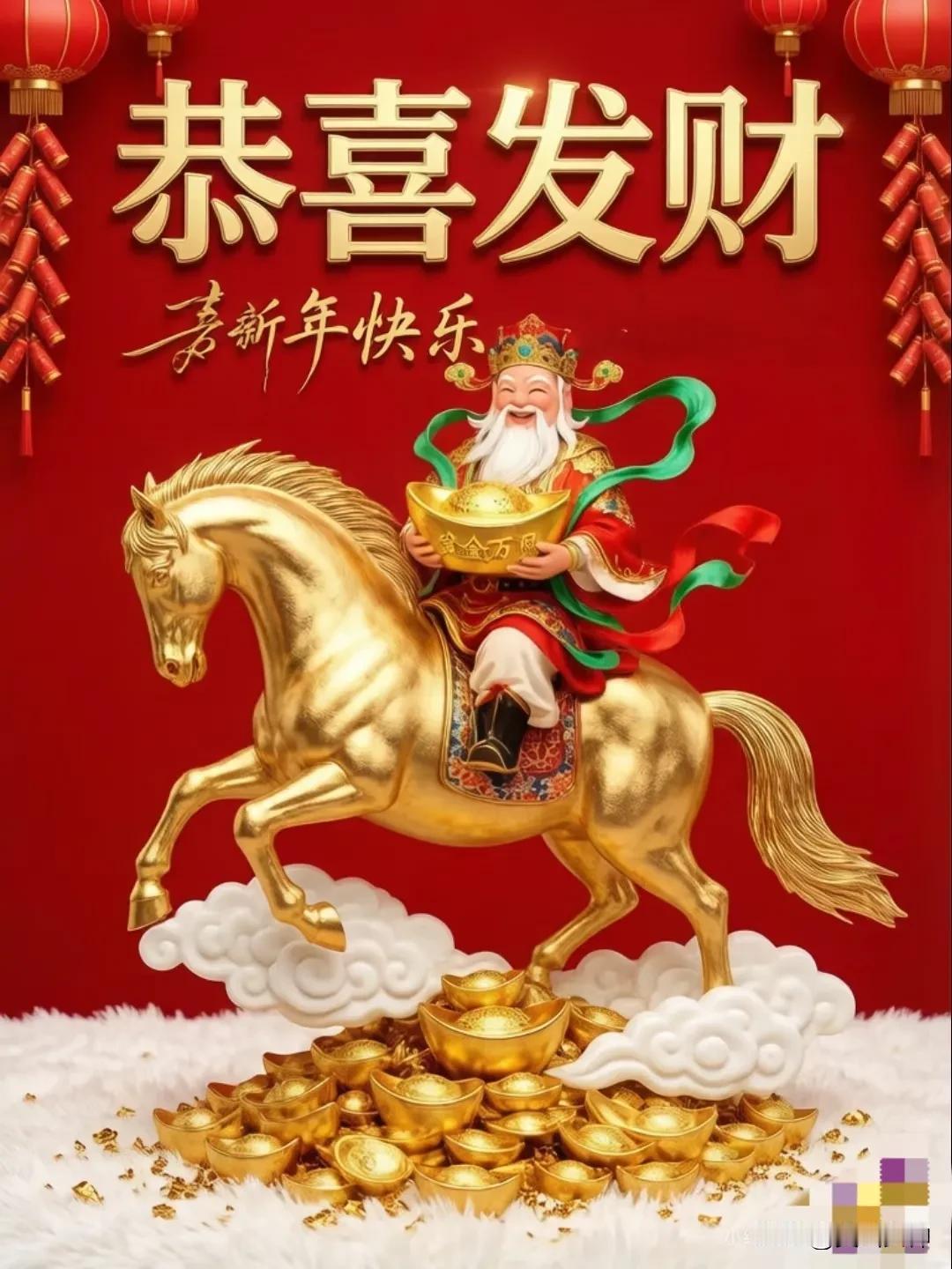 初五破五，送穷迎富！🧨
年味渐浓转红火，马年就要赢在起跑线！
这一联专为不甘平