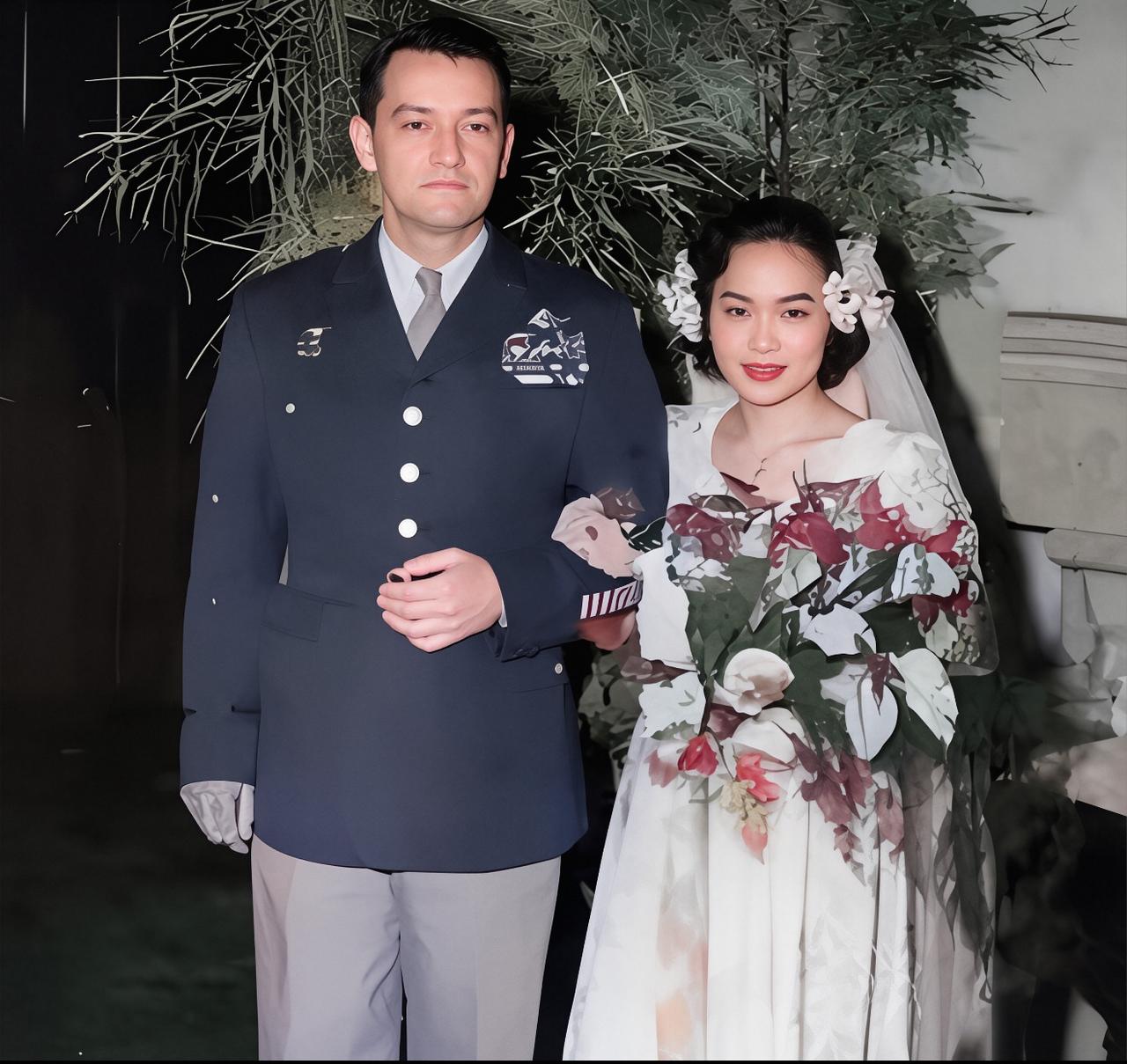 1947年，陈纳德将军与记者陈香梅结婚，他57岁，她22岁，郎才女貌，十分登对。