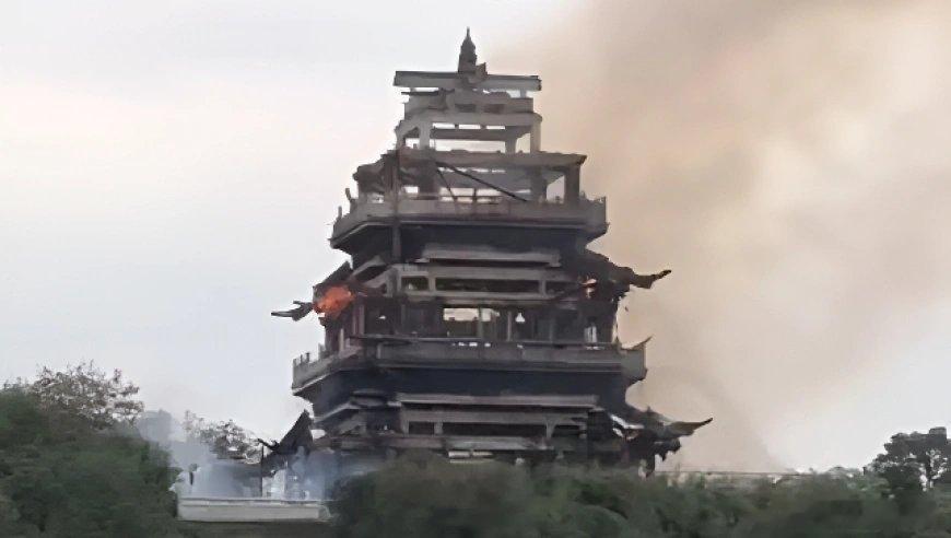 江苏苏州永庆寺突发火情，一多层建筑被火吞噬，当地回应：系仿古建筑 来自