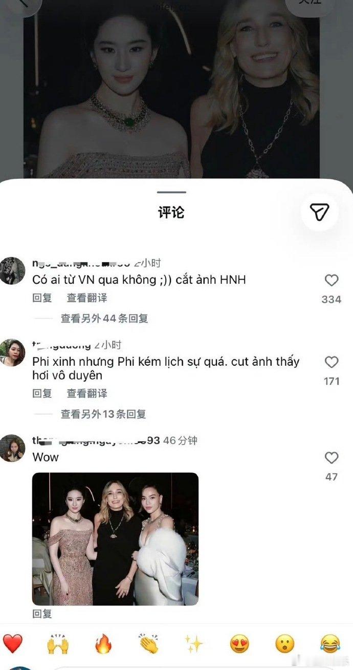 刘亦菲被裁掉的女孩照进现实晚宴合照的争议慢慢传开，被裁掉的女孩照进现实。外网发布