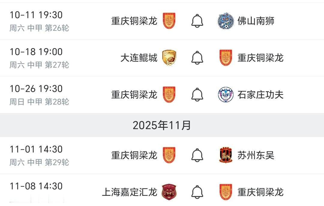 铜梁龙领先豹子2.5分，两队最后5轮都是三主二客，但豹子的赛程难度其实要比铜梁龙