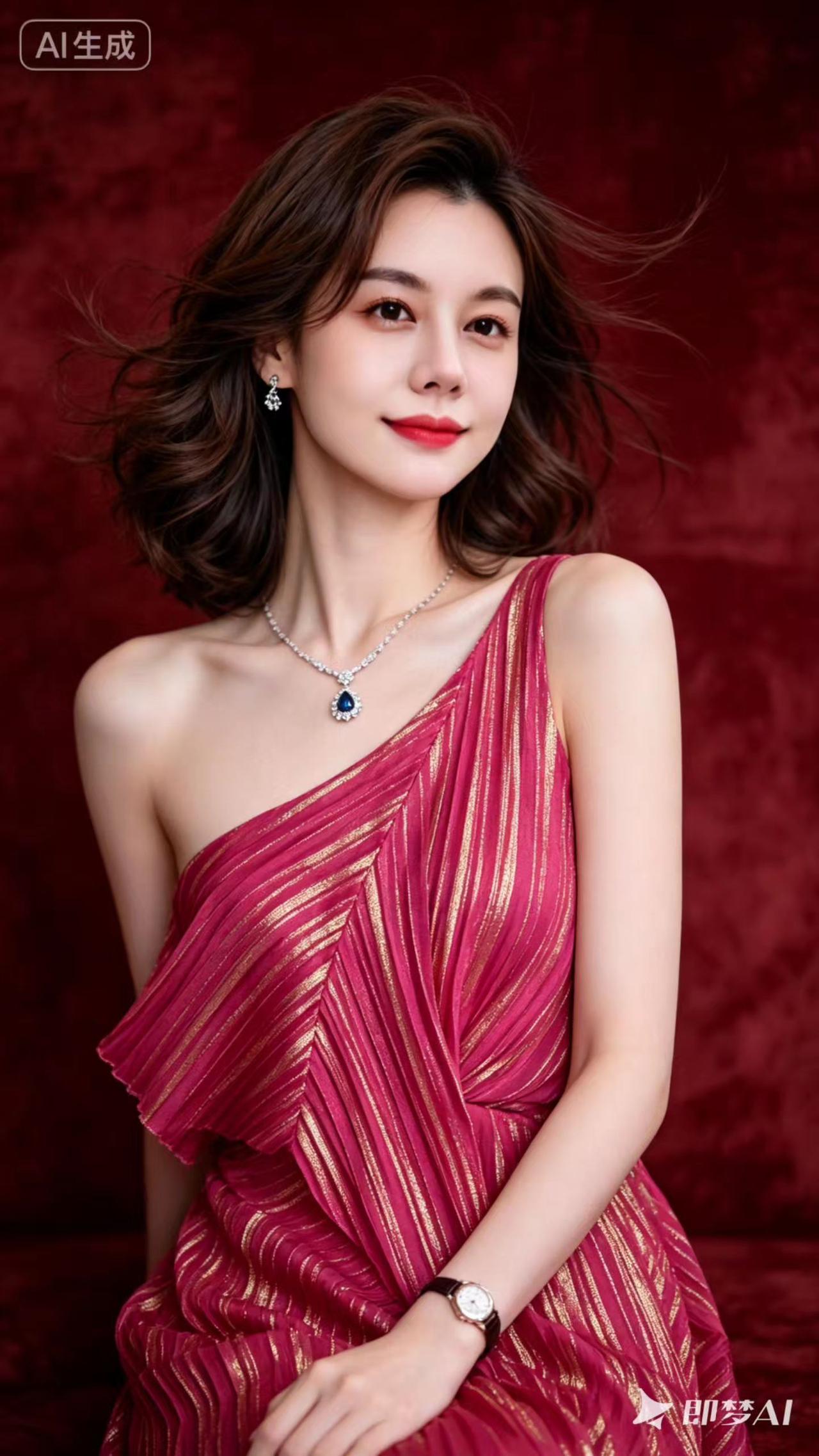 气质女神红裙写真