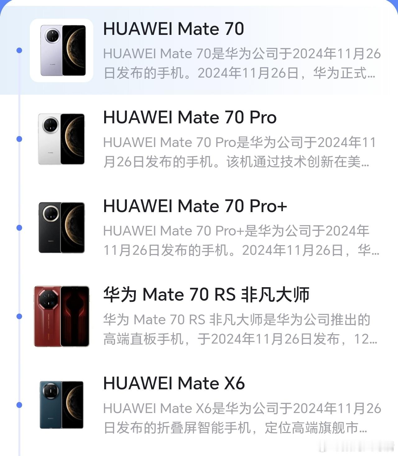 去年，华为Mate70系列和Mate X6系列是一起发布的！ ​​​