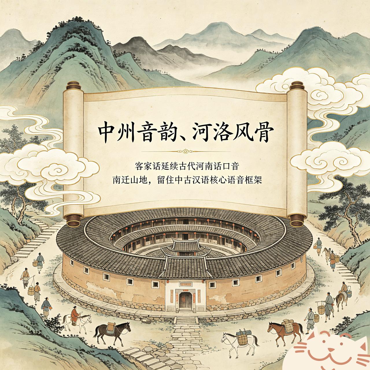 南方客家话，保留了“中州音”(古代河南话(洛阳话)口音，延续了汉人历史上，最悠久