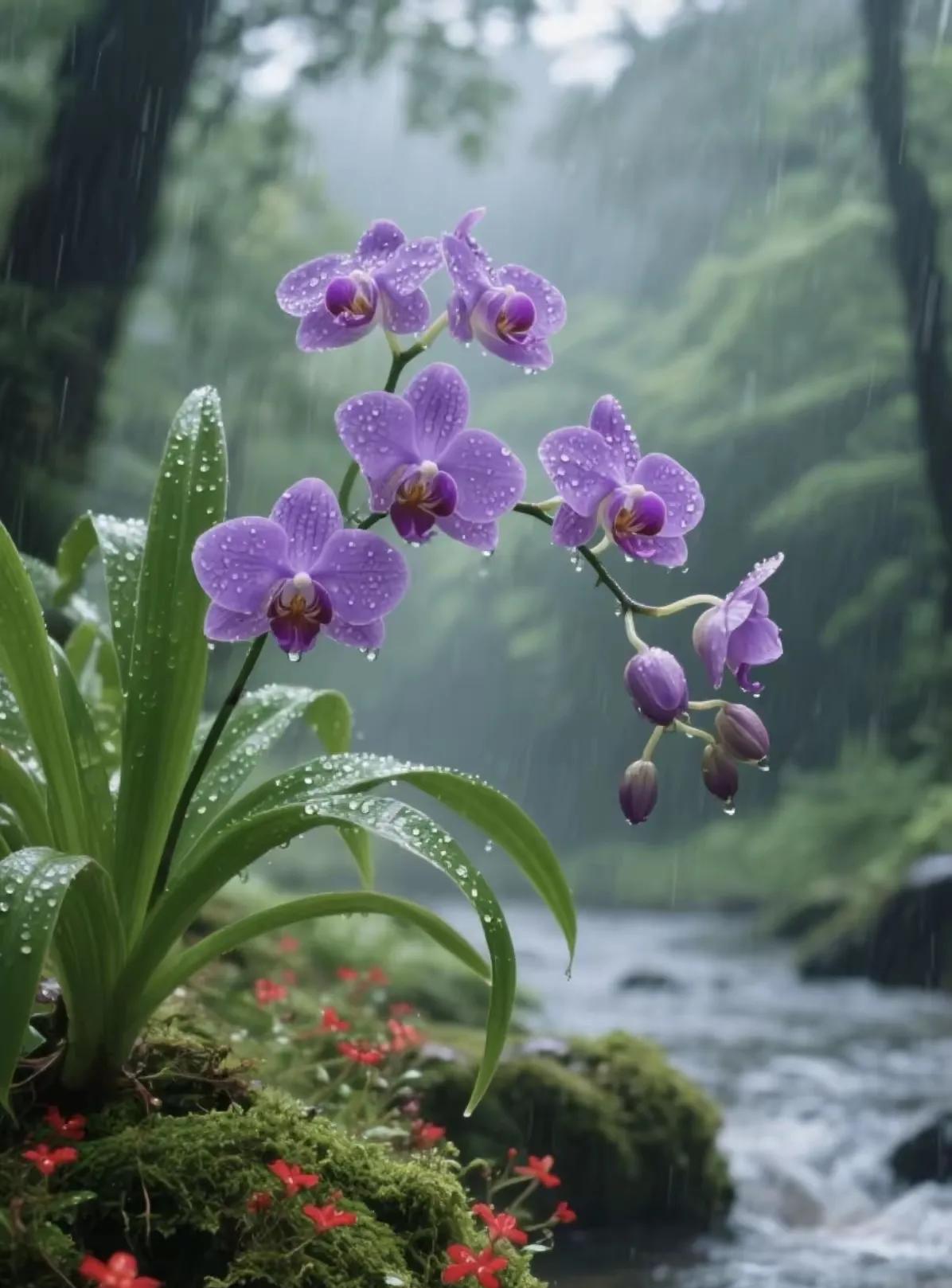 上联：屋后青山绿，
下联：门前绿水长。