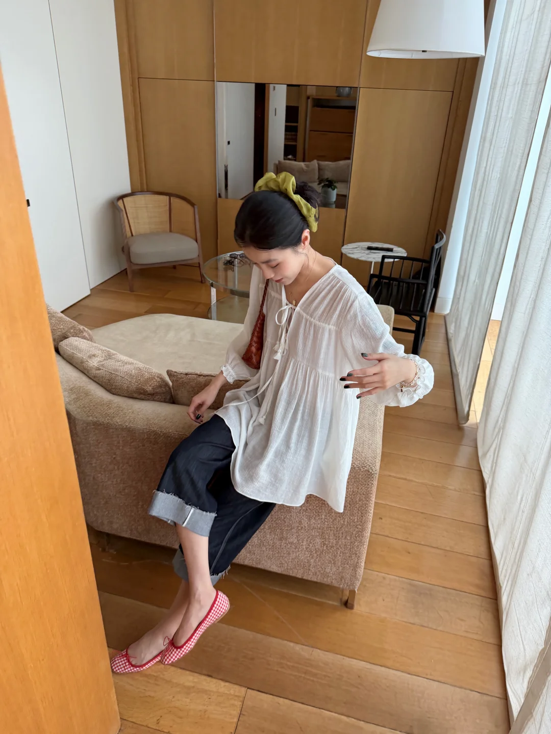 ootd 一点红配绿