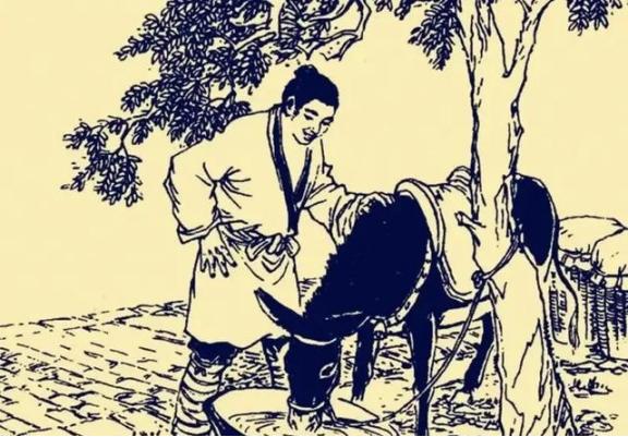 古代，有个光棍，他喜欢邻居寡妇。有天，寡妇牵一头公驴回来拉磨，光棍就把自家的母驴