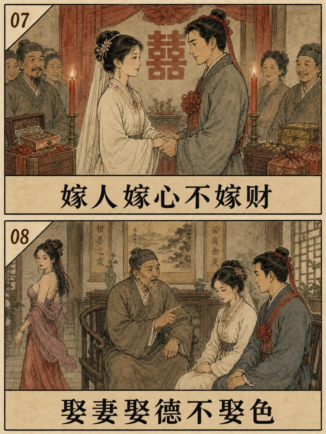“身正莫摘出墙杏，家贫不娶懒惰妻。” 