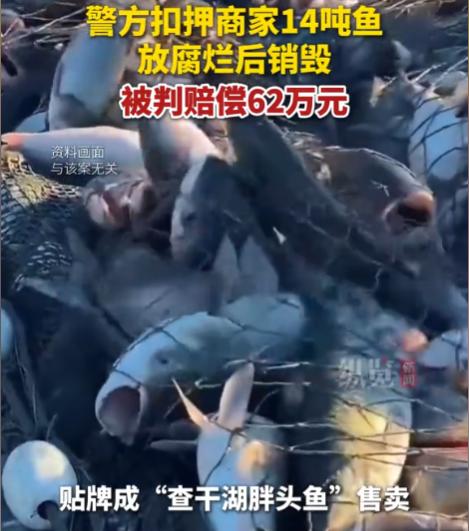 吉林松原，男子购入14吨胖头鱼，并自行印制带有“查干湖胖头鱼”商标的包装袋，分装
