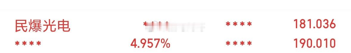 民爆光电：碰到仙人跳了，直接从轻仓加到重仓，哎，今天不好，你们不点赞也是可以的 