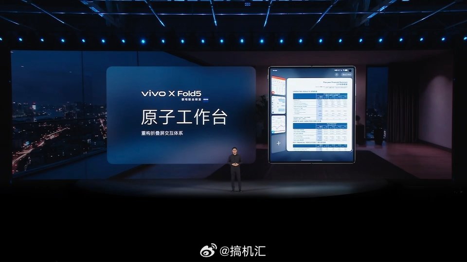 vivo X Fold5原子工作台重构折叠屏交互体系一屏一个工作台 完成一个大任