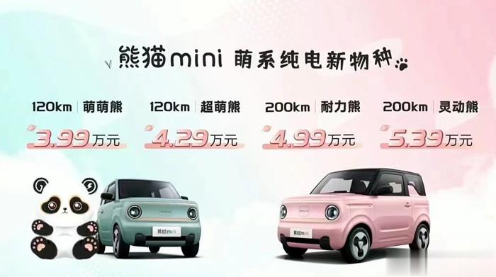 奇瑞QQ冰淇淋迎来新对手，2月6日晚，吉利熊猫mini正式上市，售价在3.99-