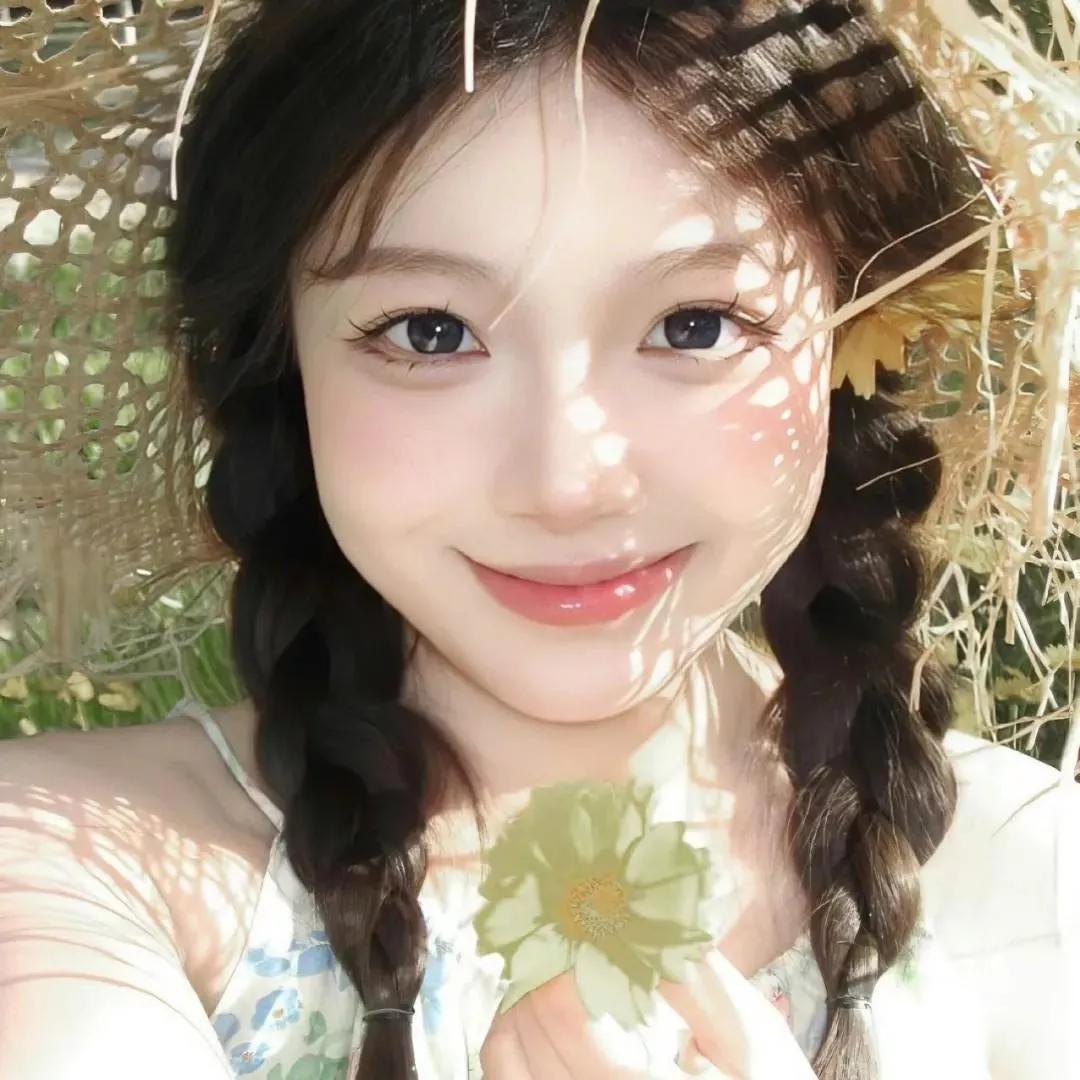 阳光下的少女，微笑如花少女感笑容 少女感微笑女孩 少女的笑容 美少女的微笑