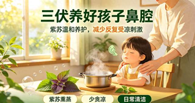 一把紫苏叶守住孩子鼻腔！三伏攒足阳气，扼杀鼻炎于萌芽，少遭罪