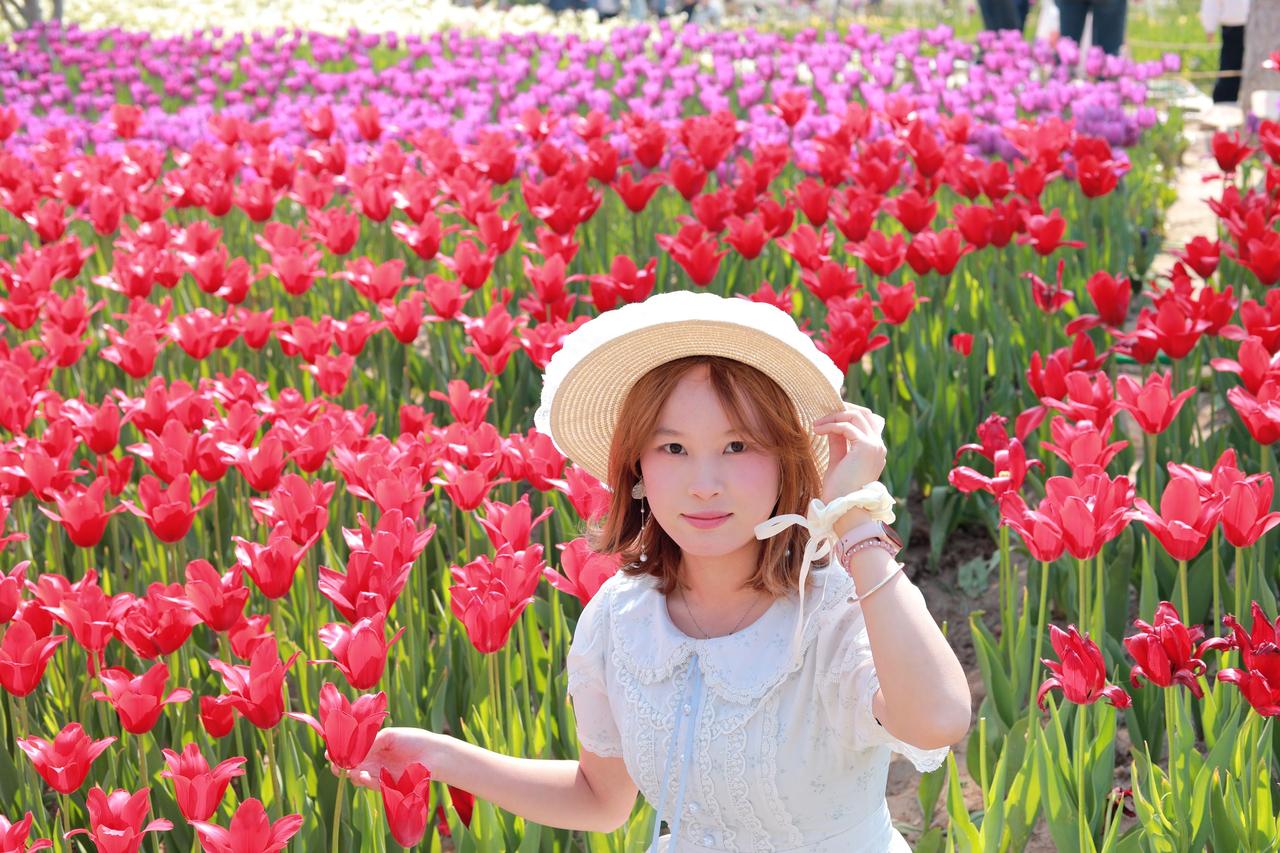 人像摄影约拍跟拍郁金香花海打卡 我镜头里的美女郁金香女孩