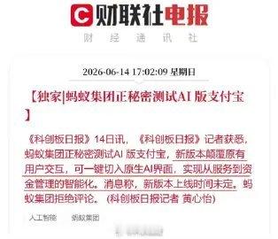 蚂蚁集团正秘密测试AI版支付宝 该不会以后每个软件都配个AI吧？难不成AI存在的