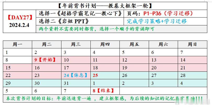 #山东超格年前背诵计划# 年前背诵计划第二十七天任务已发布 [比耶] [打工人]
