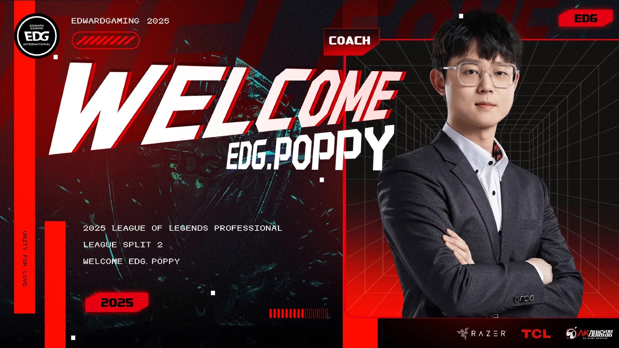 EDG发布人员变动公告：Poppy正式回归担任教练一职又是你Poppy！edg官