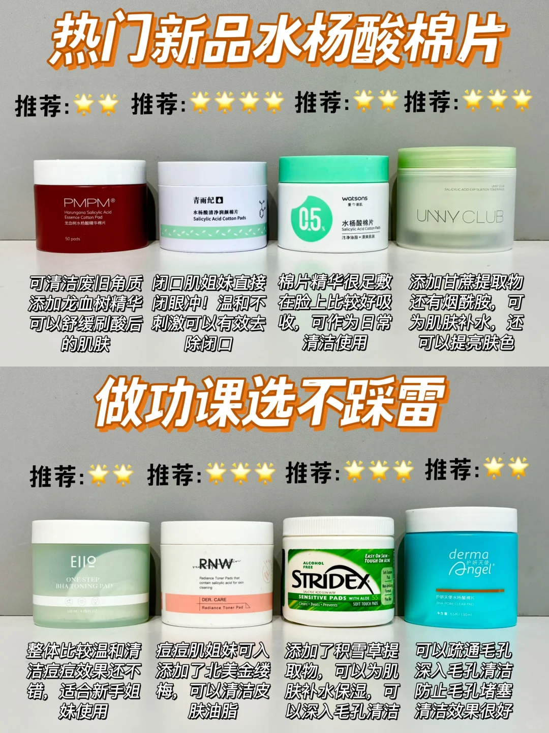 拿捏好皮肤! 新品水杨酸棉片千万别选