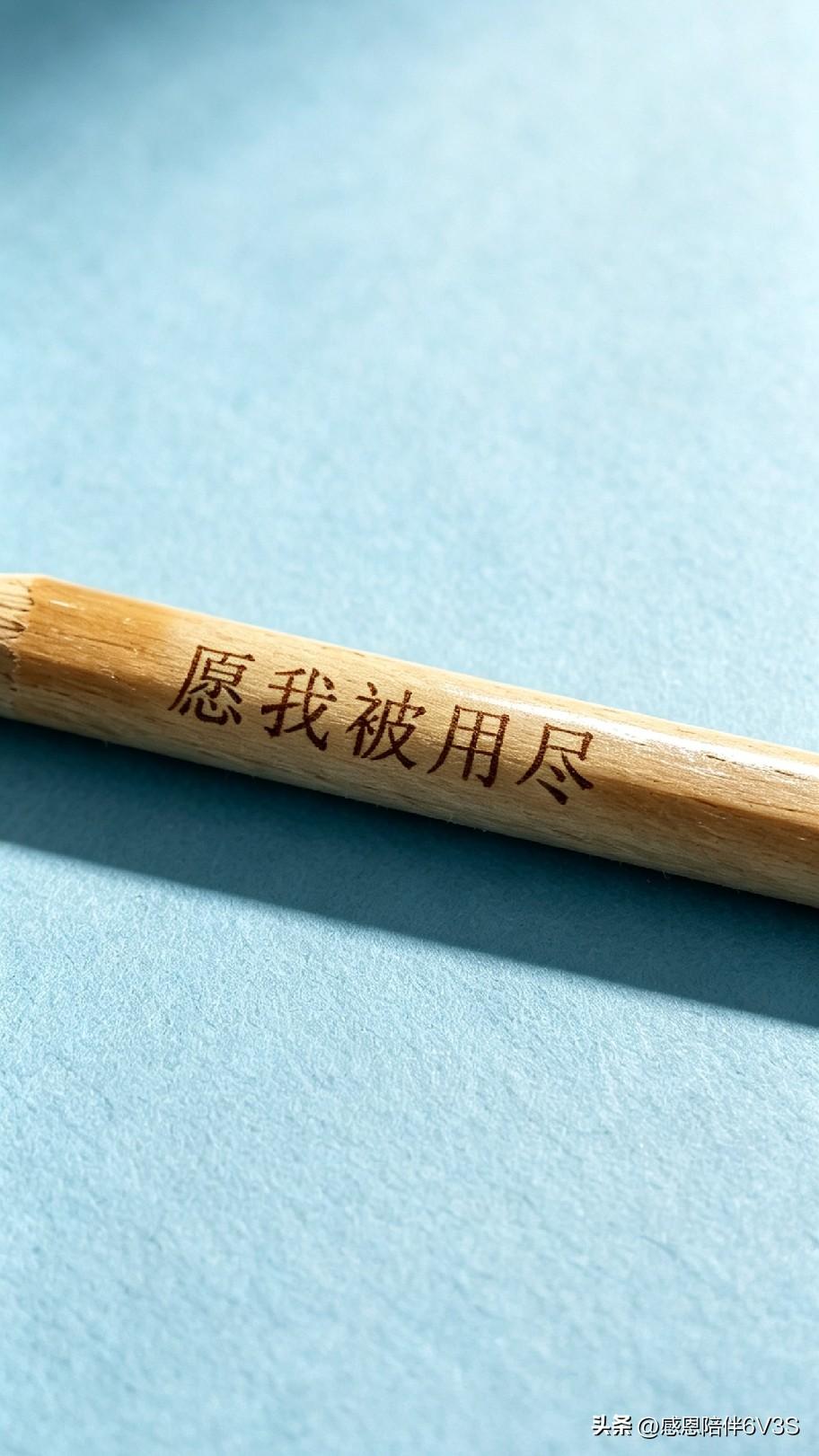 谁能想到，朋友送的这支铅笔，一下子把我打动了！刻着“愿我被用尽”，简单一句话，藏