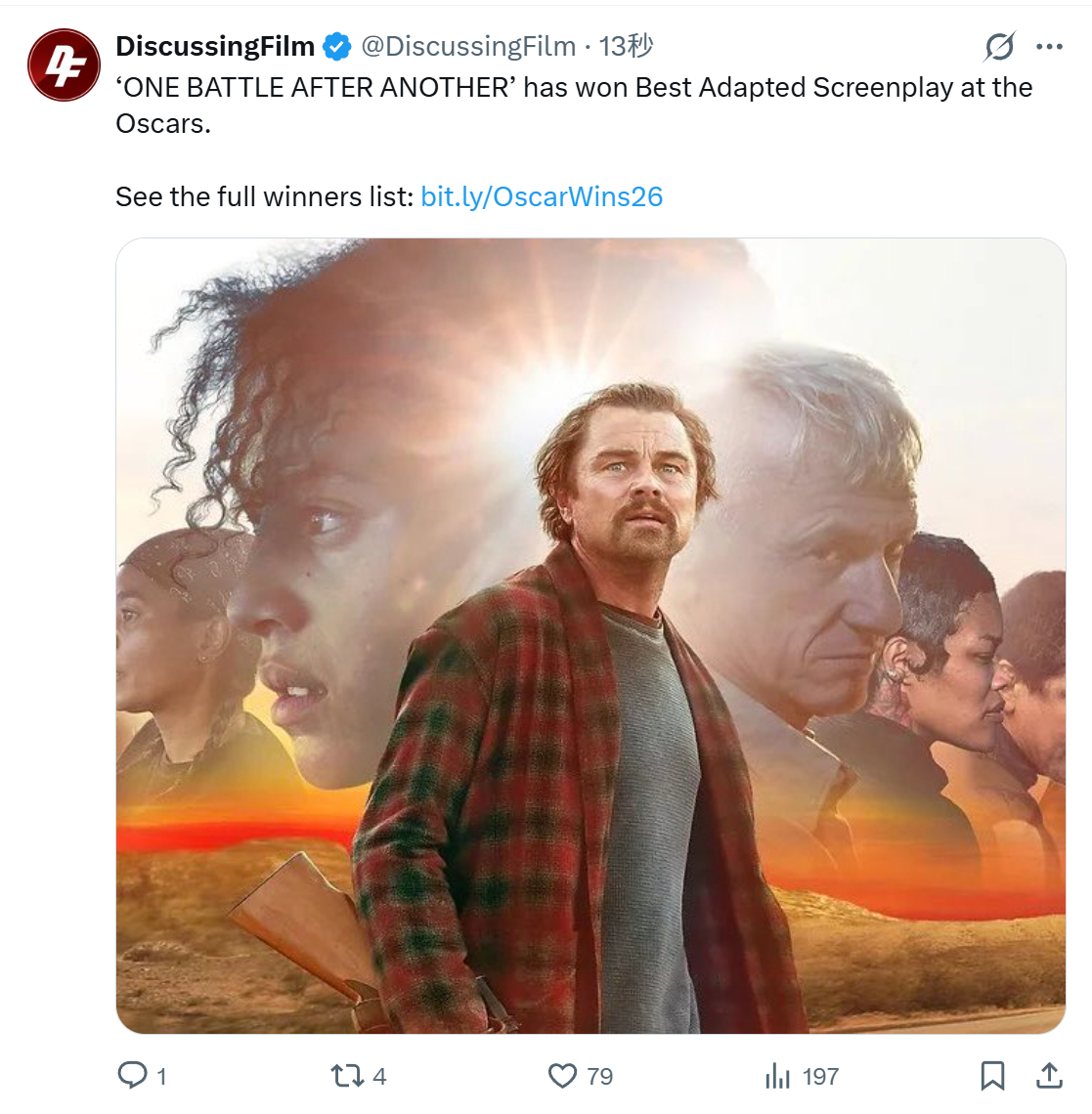 TNABO 奥斯卡最佳改编剧本：《一战再战》奥斯卡