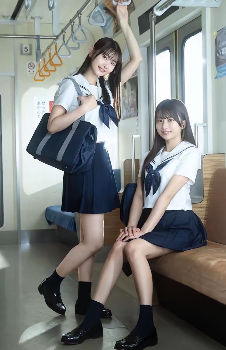 🚃 开往夏天的列车，载满了青春的元气
水手服、百褶裙，和最好的朋友一起出发
阳