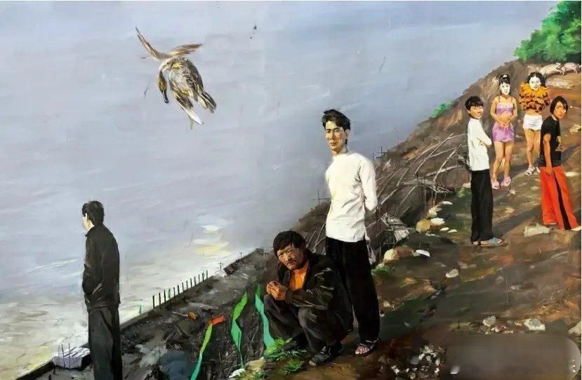 大S争的几幅画原来这么值钱！刘小东的《三峡新移民》，2006年张兰于以2200万