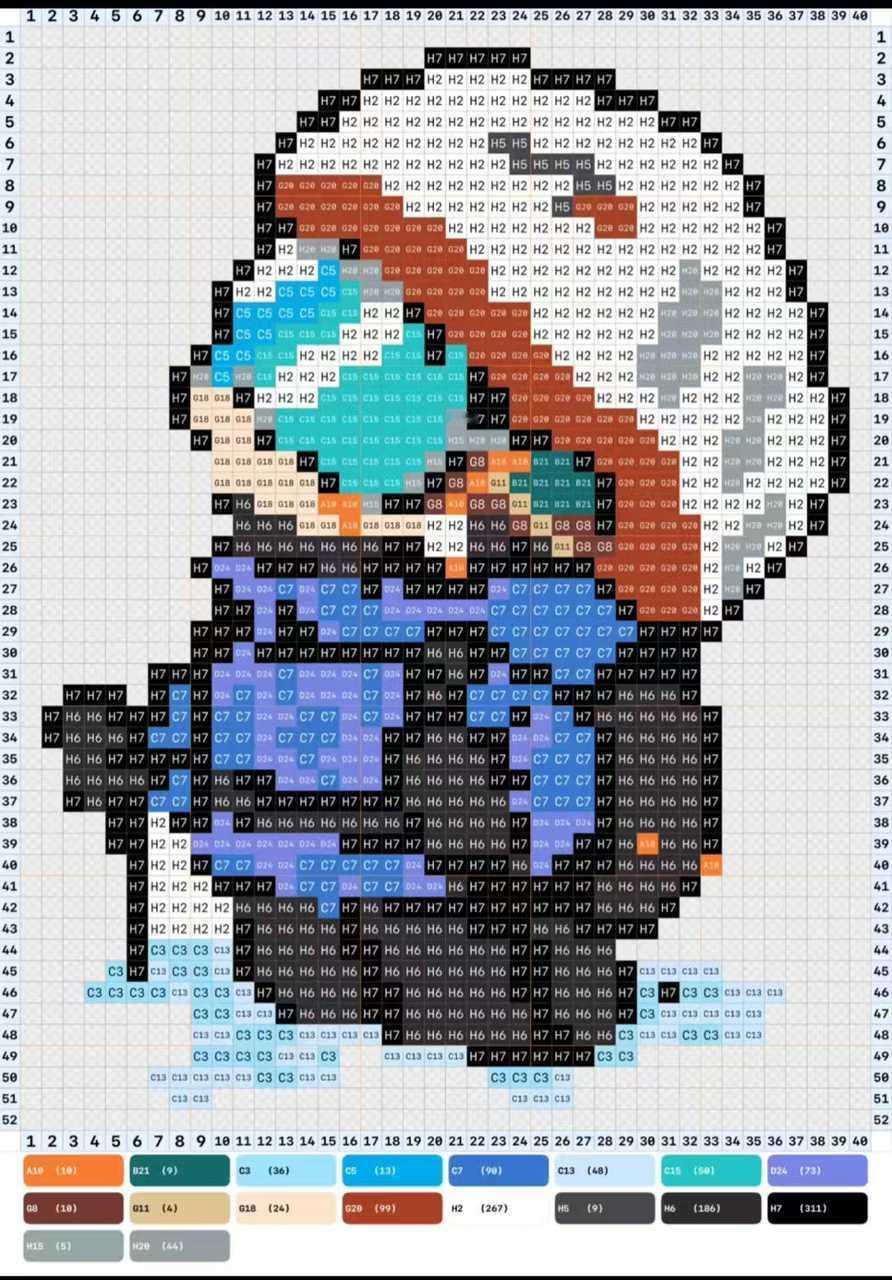 博君一肖 网上看到的拼豆豆的图纸很可爱，但是真的不知道原出处，喜欢手工的存下吧如