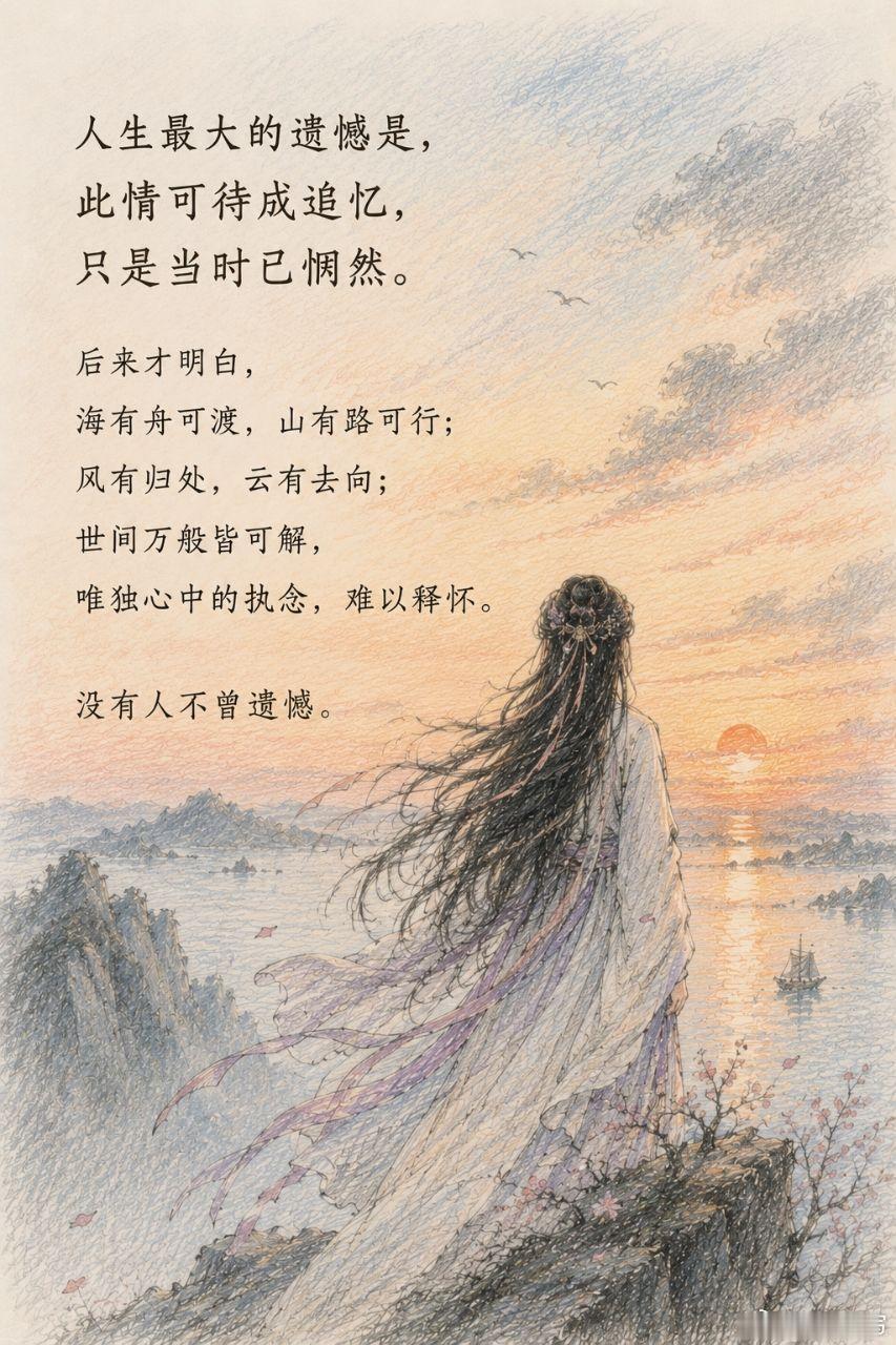 随手拍人生最大的遗憾是，欲买桂花同载酒，终不似，少年游。后来才知道，海有舟可渡，