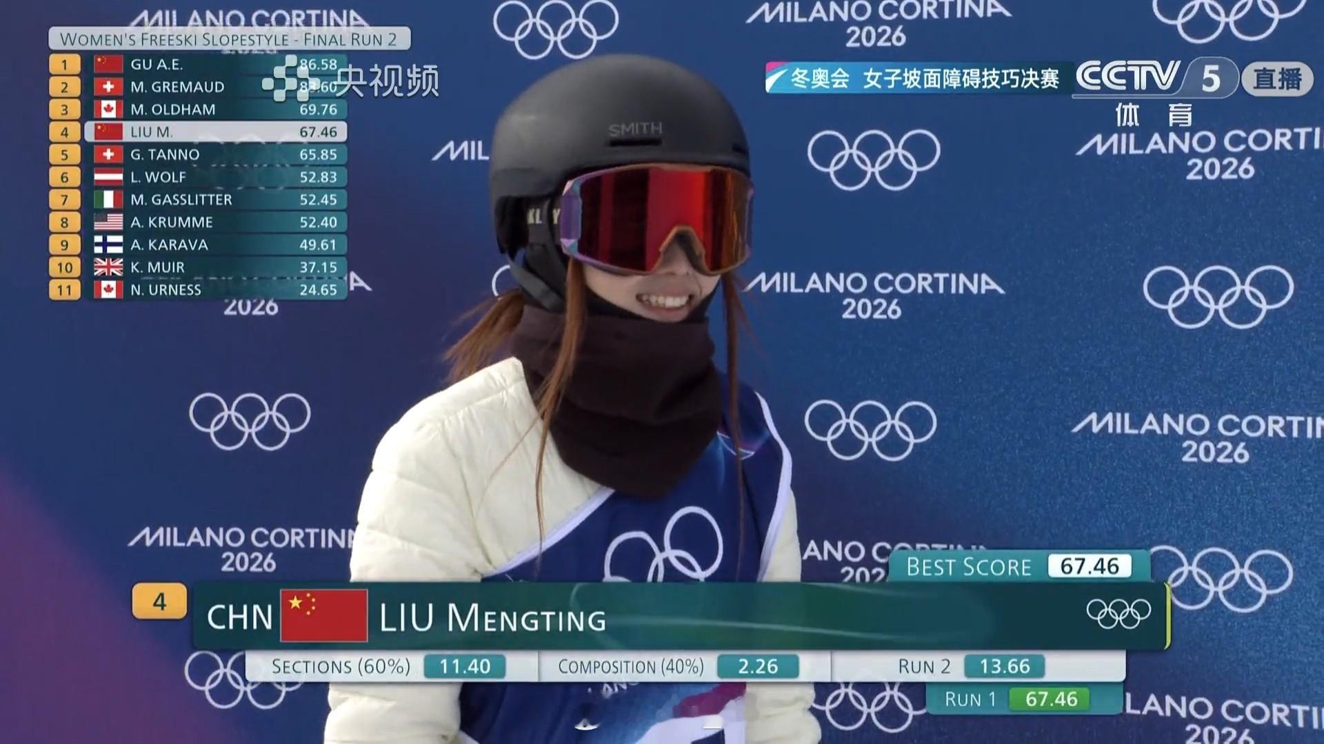 2026年米兰科尔蒂纳冬奥会 刘梦婷第二轮太可惜了，没关系还有一轮
