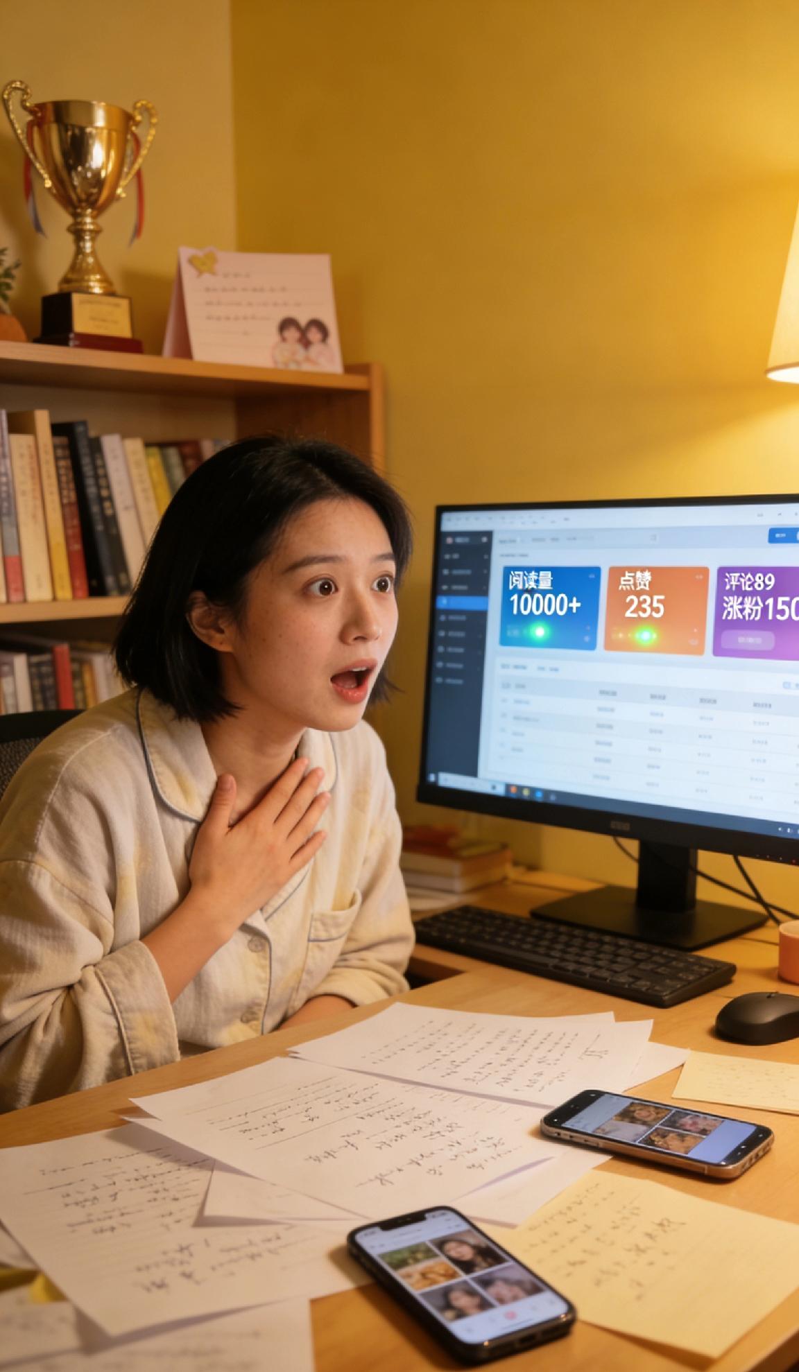 一篇文章冲到一万阅读，心里满是惊喜与感动！看着后台数据不停跳动，点赞、评论、涨粉