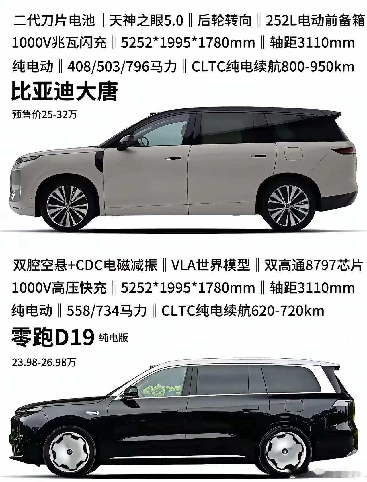 大型SUV，一个是三电技术标杆，一个是堆料王，怎么选。 