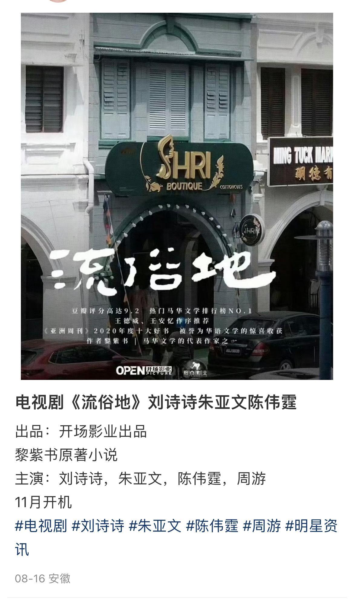刘诗诗陈伟霆 二搭大女主剧《流俗地》这🍉都传刘诗诗很久了[挖鼻] 三分之一男主