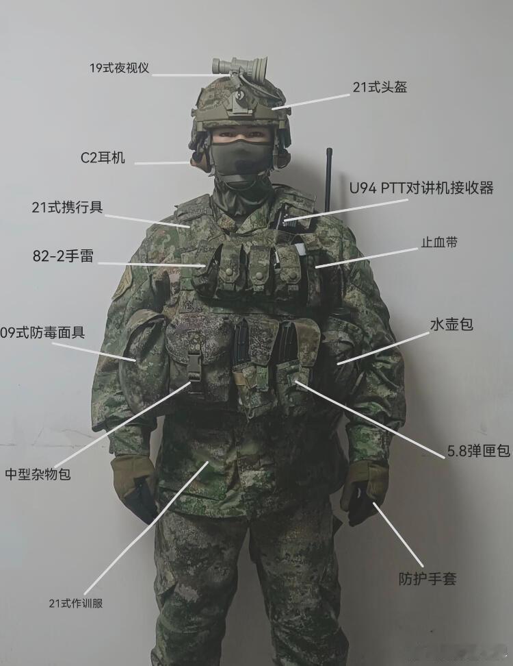 中国🇨🇳单兵作战服介绍！现在的单兵作战服很完整系、各种所需都具备了，兔子越来