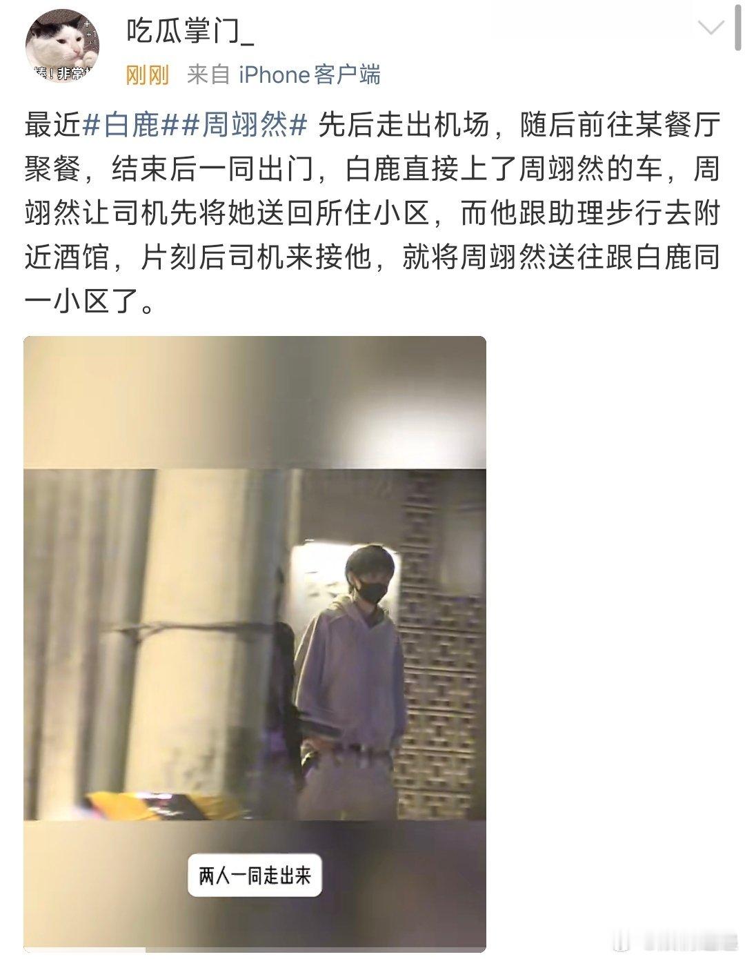 白鹿上了周翊然的车白鹿周翊然聚餐白鹿周翊然聚餐嗯嗯 