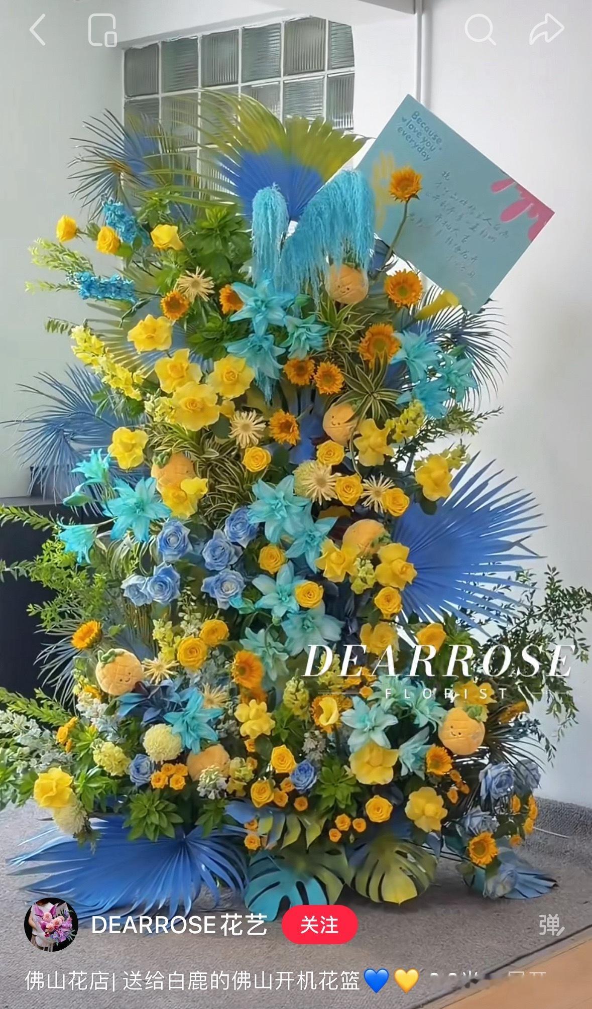 李宁送的2.3米花墙也好用心！！还有小🍍呢李宁品牌代言人白鹿