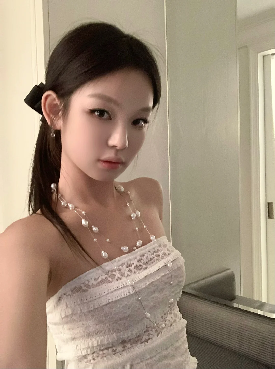 低马尾自拍是极美的