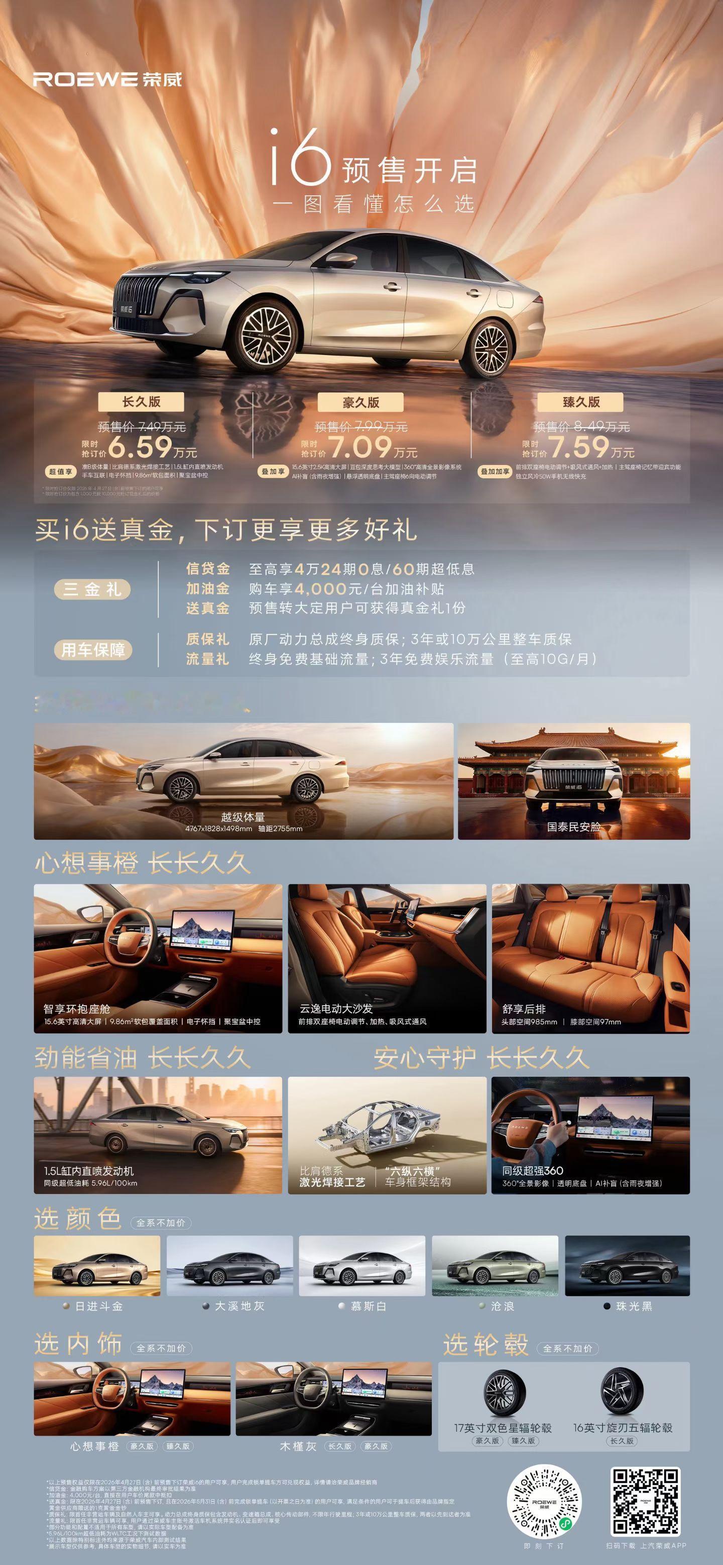 荣威i6预售开启❗️限时抢订价 6.59 万元起‼️ 一图教你怎么选荣威i6预售