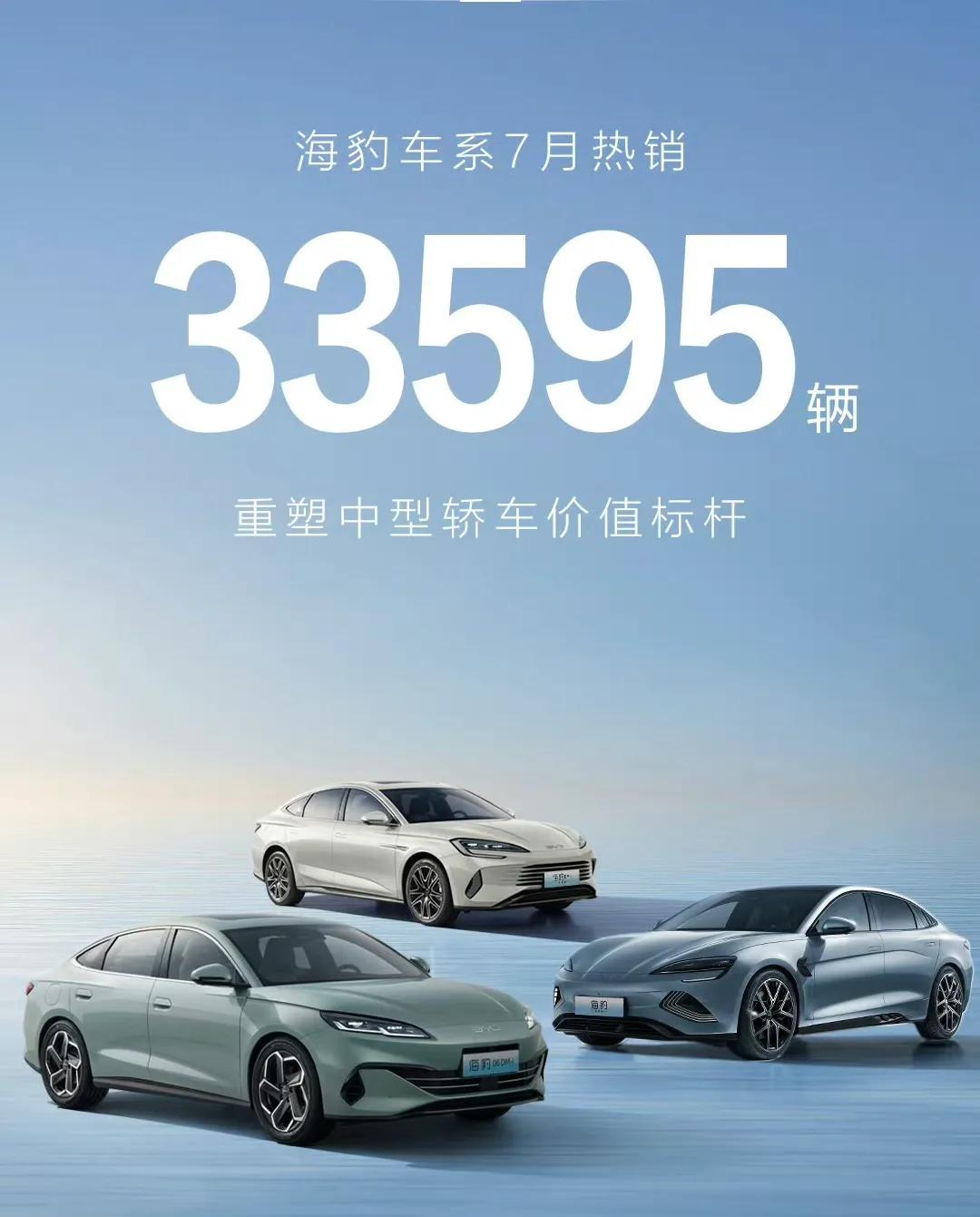 令人嫉妒！比亚迪海豹车型7月份销量高达33595辆，其中，海豹06DM-i销量达