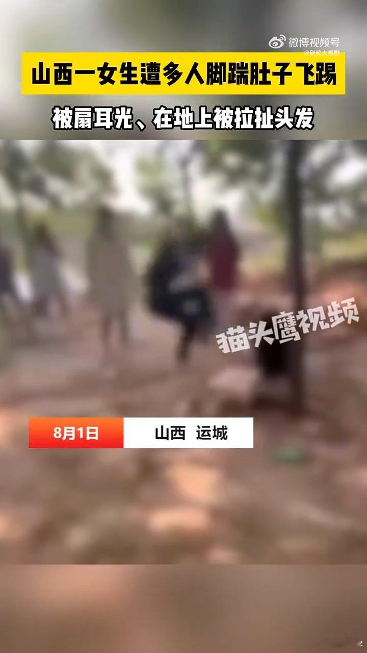 山西运城霸凌事件一女孩遭多人飞踹画面显示涉案人员众多 ​​​