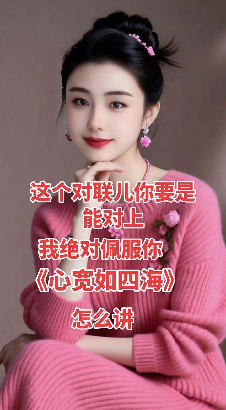 这个对联儿你要是能对上，我绝对佩服你。《心宽如四海》怎么讲？