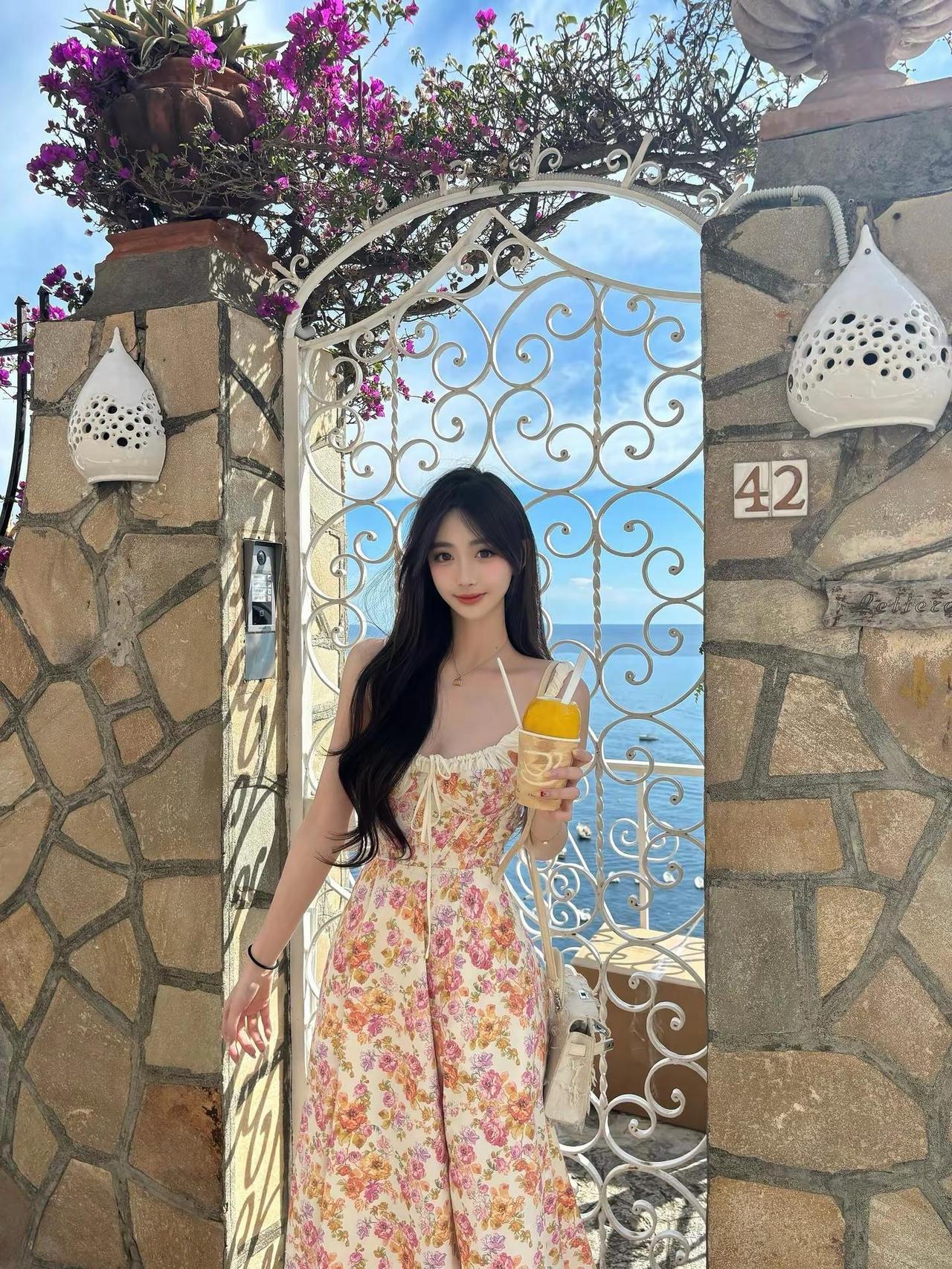 浪漫邂逅。清纯甜美 气质女神 海边的风 性感美女