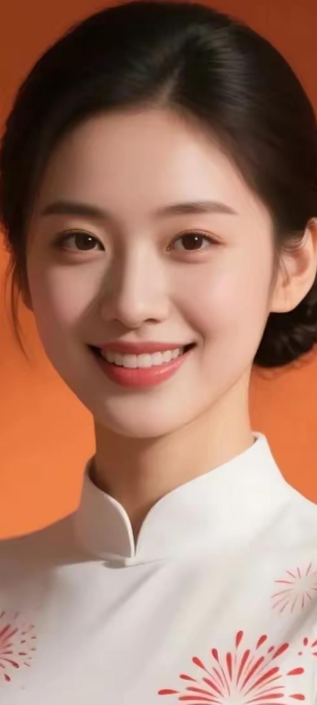 甜美笑容，传统旗袍，绽放美丽！🌸💃