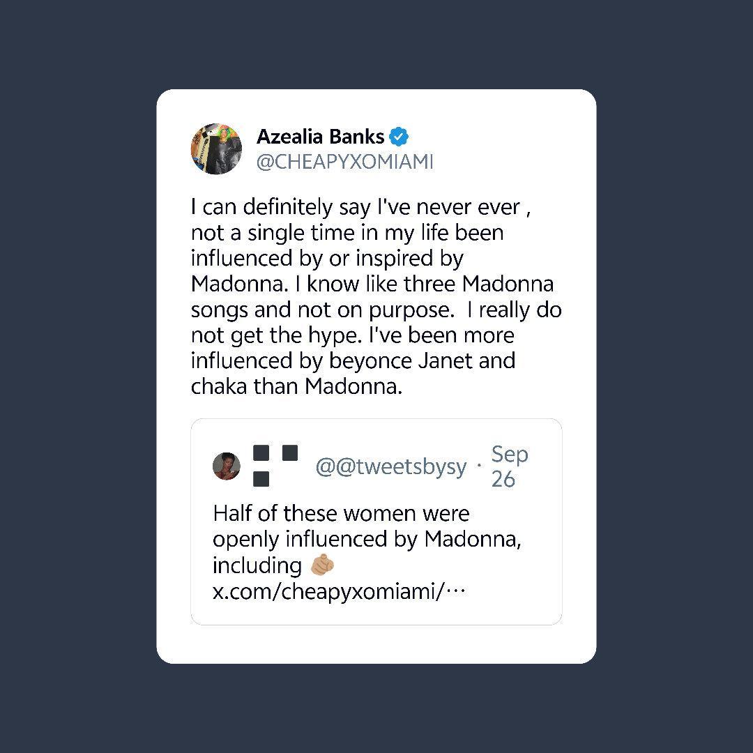 这美丽的精神状态！银行婊Azealia Banks称自己的音乐受到碧昂丝的影响[